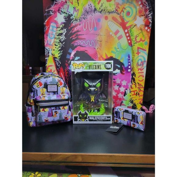 Loungefly  disney villans 3 piece set